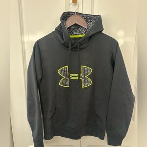 Under Armour Black and Neon Fleece Hoodie